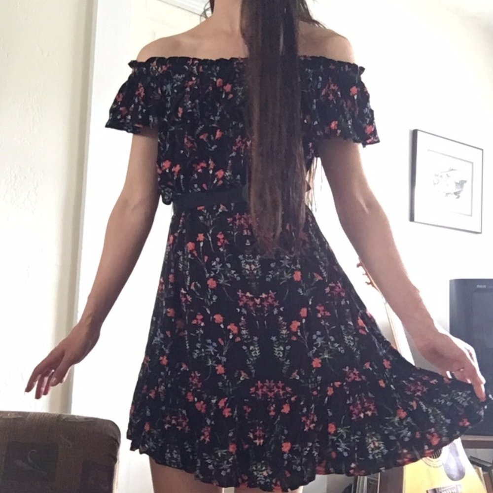 Floral off-the-shoulder dress